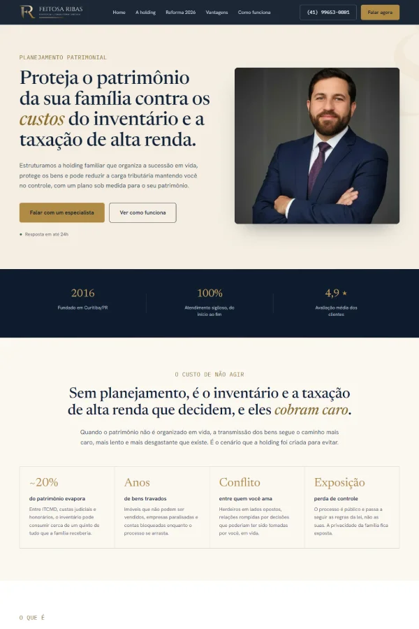 Projeto Feitosa Ribas feito pela Wp Conecta